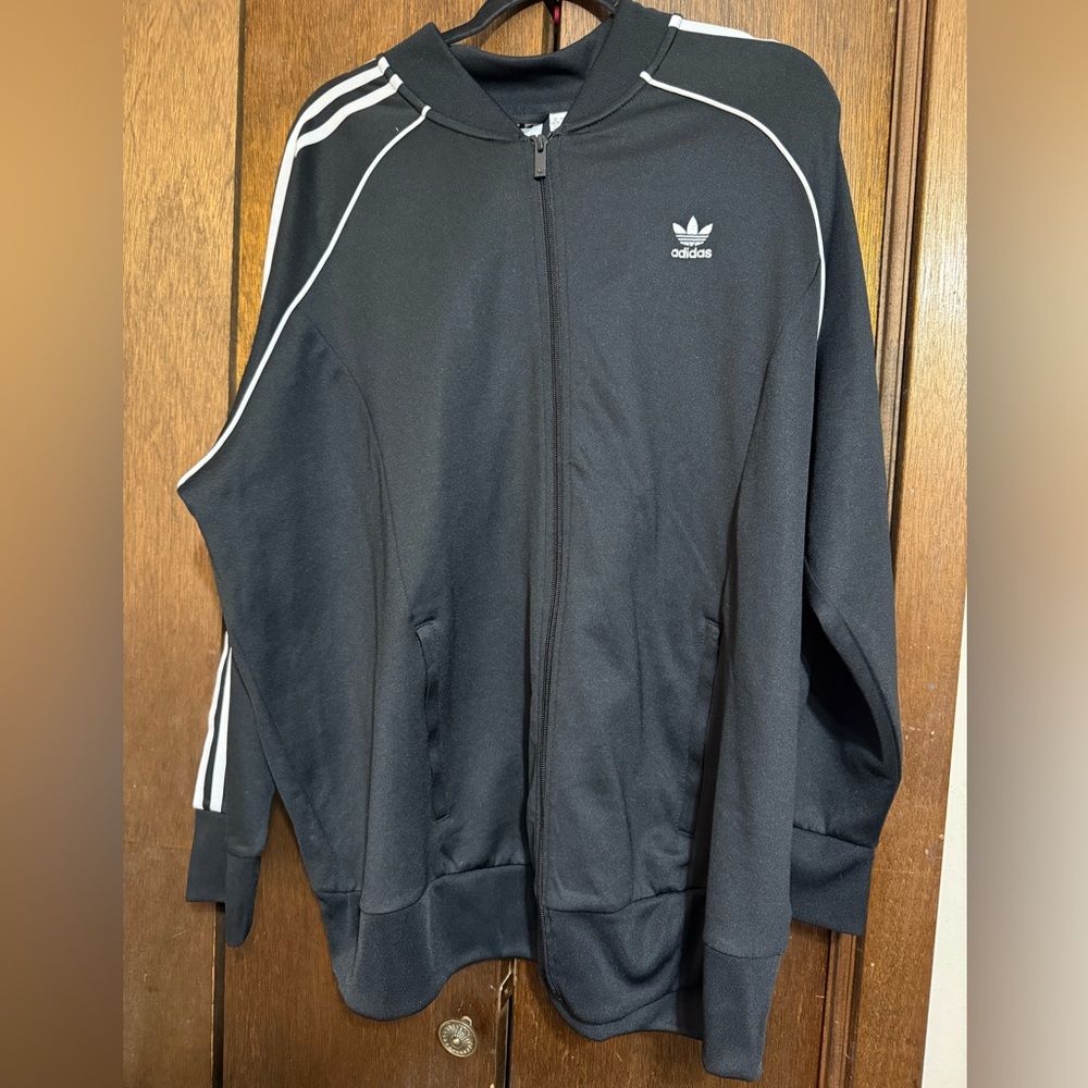 Adidas Black and White Athletic Jacket